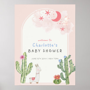 Pink Boho Arch Toys Girl Welcome Baby Shower  Poster