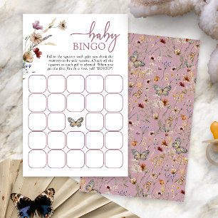 Pink Boho Baby Bingo Game