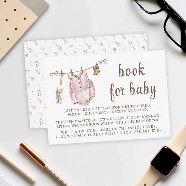 Pink boho clothes baby shower enclosure cards (Creator Uploaded)