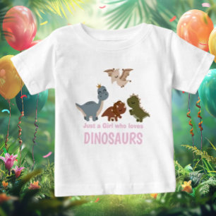 Pink Boho Dinosaur  Baby T-Shirt