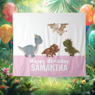 Pink Boho Dinosaur backdrop Tapestry