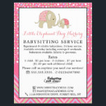 Pink Boho Elephant, Babysitter, Daycare, Nursery Flyer<br><div class="desc">Pink Boho Elephant,  Babysitter,  Daycare,  Nursery Advertising Flyer by The Business Card Store.</div>