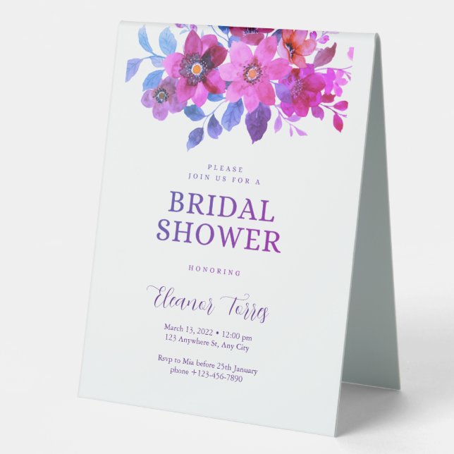 Pink boho floral bridal shower (Front)