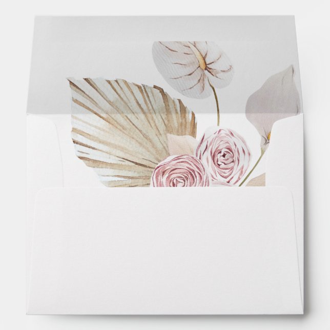 Pink Boho Floral Envelope  (Back (Bottom))