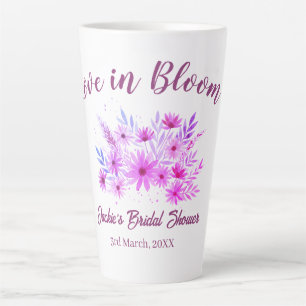 pink boho love in Bloom bridal shower name retro Latte Mug