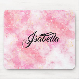 Pink Boho minimalist Ephemera Mouse Mat