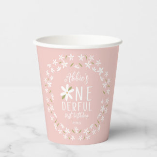Pink Boho Onederful First Birthday Party Cup