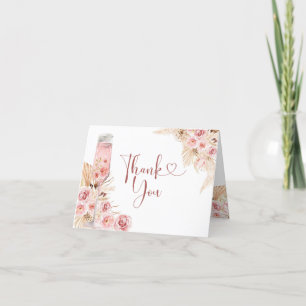 Pink Boho Petals and Prosecco Folded Card