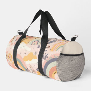 Pink Boho Rainbow Girly Duffle Bag