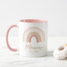 Pink Boho Rainbow Mummy Established Mother's Day