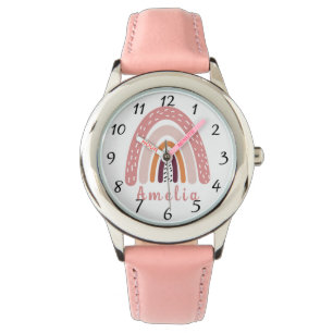 Pink Boho Rainbow with Personalised Name Watch