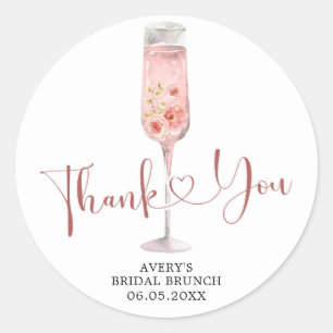 Pink Boho Rose Soiree Thank You Sticker
