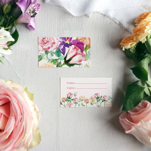 Pink Boho Rustic Garden Place Card