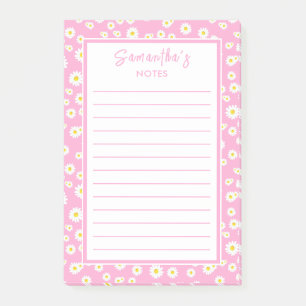 Pink Boho Spring Daisies Post-it Notes