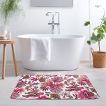 Pink Boho Vintage Floral Print Bath Mat<br><div class="desc">Custom throw pillow with a boho vintage floral pattern in shades of pink and white. Use the design tools to add text and photos to create a one of a kind design.</div>