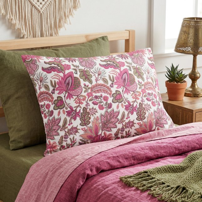 Pink Boho Vintage Floral Print Pillowcase (Creator Uploaded)