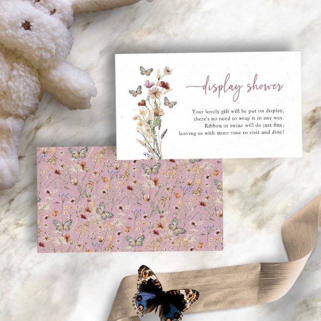 PInk Boho Wildflower Display Shower Enclosure Card (Dust Pink Boho Wildflower Display Shower Enclosure Card by Painted Paperie
)