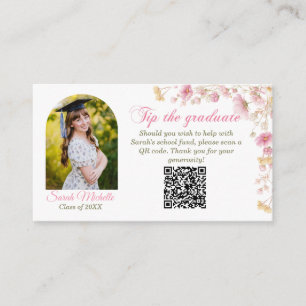 Pink Boho Wildflowers Graduation Party Enclosure Card