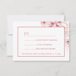Pink Boho Wildflowers RSVP Card