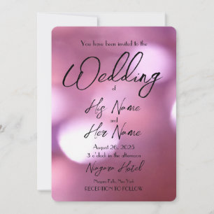 Pink Bokeh Blur - Create Your Own Wedding Invitation