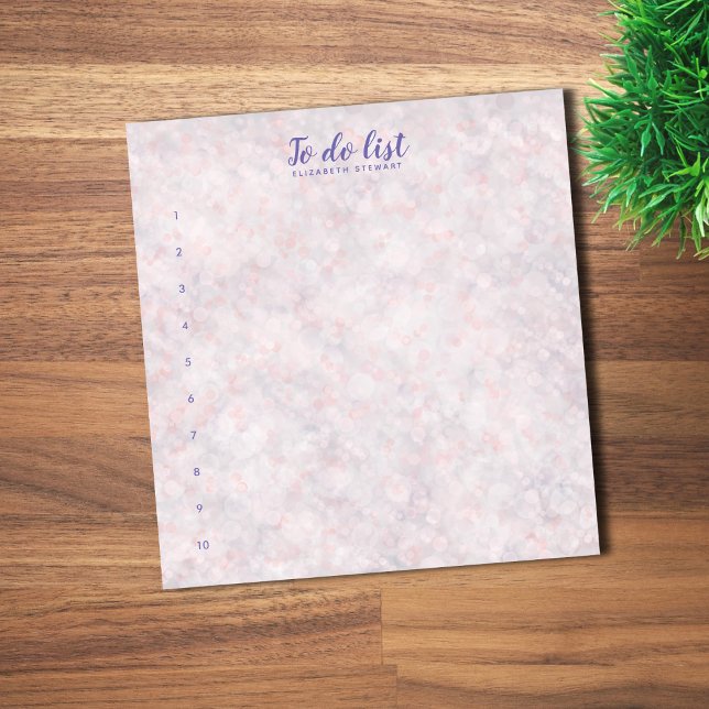 Pink Bokeh Design Lettered To-Do List Notepad (Creator Uploaded)