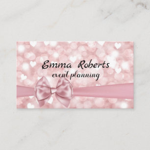 Pink Bokeh Event Planning Business card