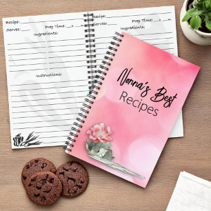 Pink Bokeh Floral Notebook with Personalised Cover
