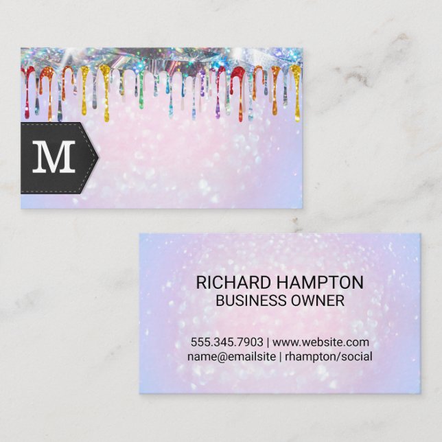 Pink Bokeh Glamour Glitter   Business Card (Front/Back)