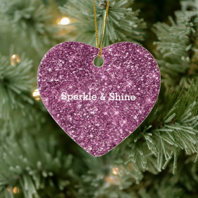 Pink Bokeh Glitter Ceramic Tree Decoration (Tree)