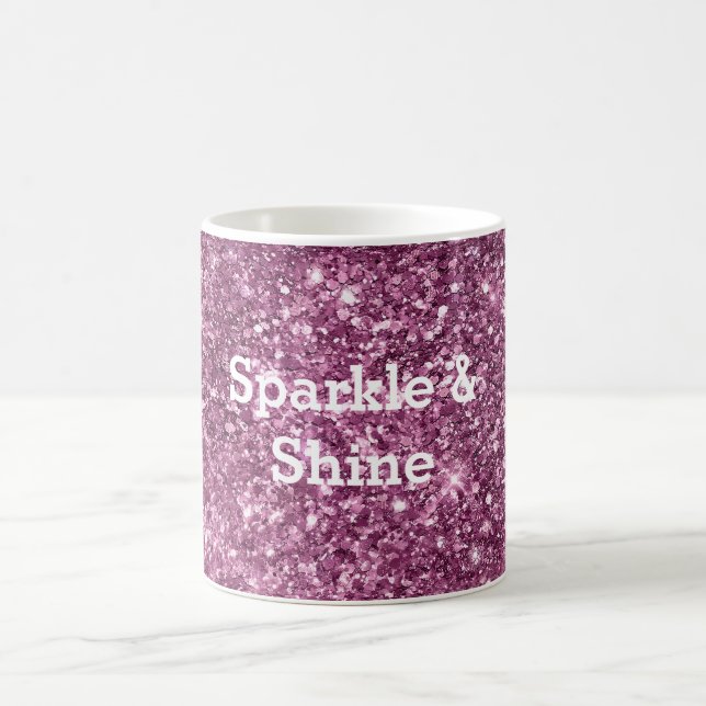 Pink Bokeh Glitter Coffee Mug (Center)