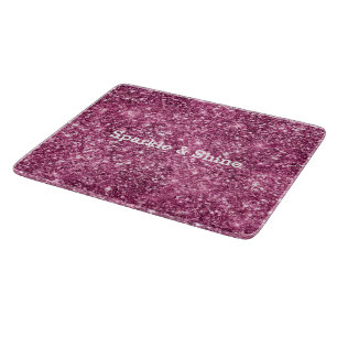 Pink Bokeh Glitter Cutting Board