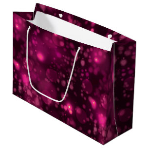 Pink Bokeh Glitter Stars Large Gift Bag