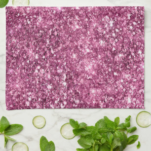 Pink Bokeh Glitter Tea Towel