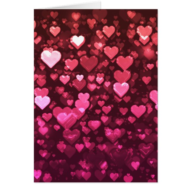 Pink Bokeh Hearts Digital Background Wallpaper (Front)