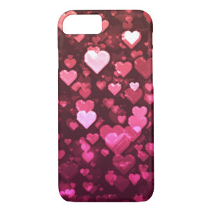 Pink Bokeh Hearts Digital Background Wallpaper iPhone 8/7 Case