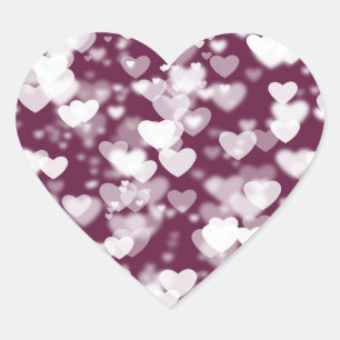 Pink Bokeh Hearts Heart Sticker