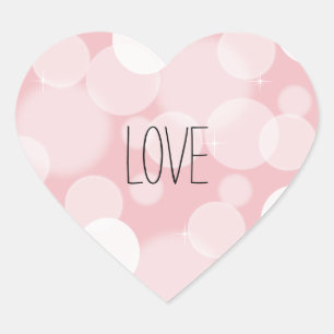 Pink Bokeh Love Heart Sticker