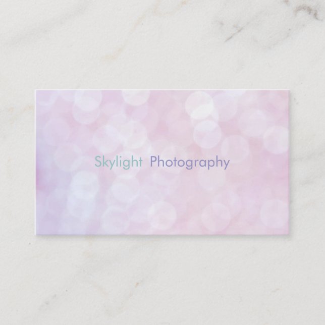 Pink Bokeh Photography Business Cards (Front)