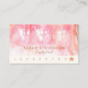 Pink Bokeh Spa and Salon Loyalty 10 Punch Card