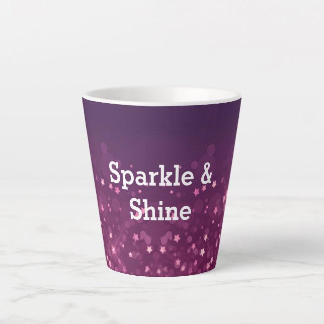 Pink Bokeh Stars Latte Mug (Front)