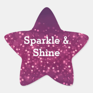 Pink Bokeh Stars Star Sticker