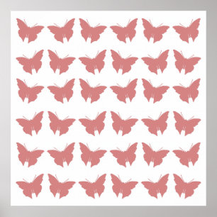 Pink Bold Butterflies Poster