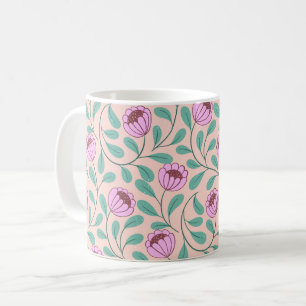 Pink bold florals coffee mug