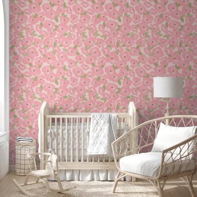 Pink Bold Flower  Wallpaper (Kids)