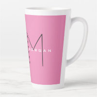 Pink Bold Monogram Modern Minimalist Name Initials