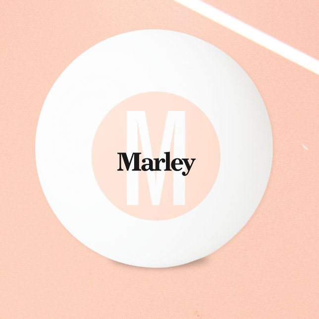 Pink Bold Monogram Name Personalised Ping Pong Ball (Creator Uploaded)