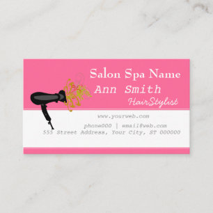 Pink Bold Vibrant Hair Stylist Flower Swirls Appointment Card