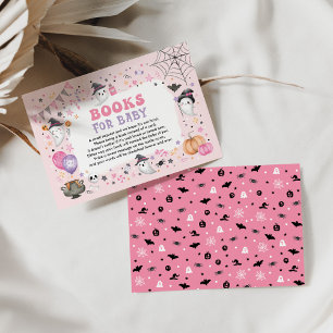 Pink Boo Halloween Ghosts Books for Baby Girl Enclosure Card