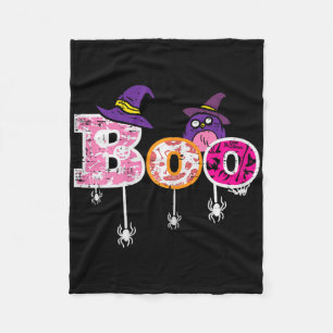 Pink Boo Spider Owl Scary Halloween Costume Women Fleece Blanket