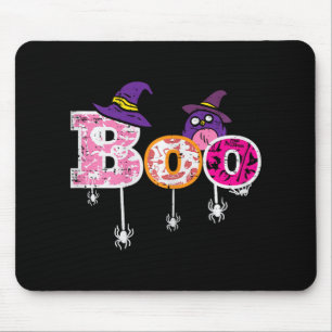 Pink Boo Spider Owl Scary Halloween Costume Women  Mouse Mat